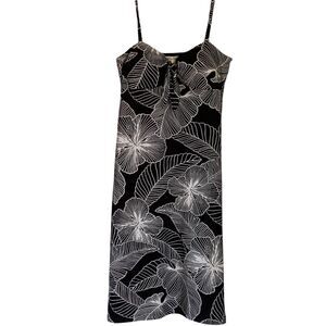 Tommy Bahama Black White Floral Tropical Sundress Dress Ladies Small S
